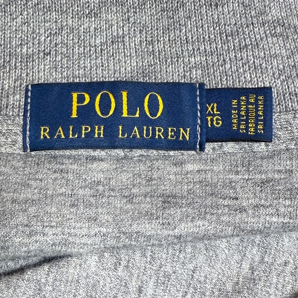Polo Ralph Lauren Mens Gray Heathered Quarter Zip Pullover Sweater‎ Size Large